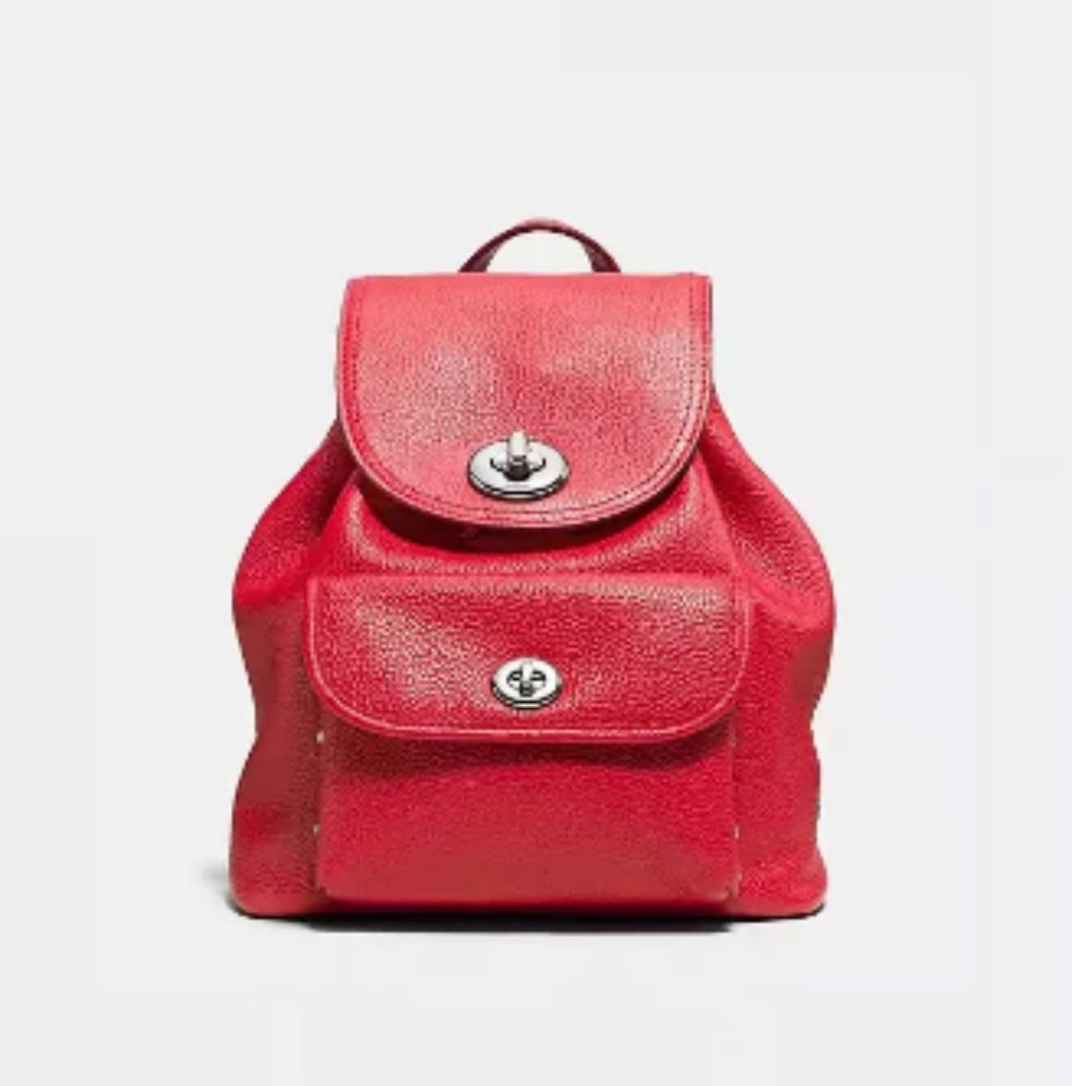 Coach Turnkey Pebbled Leather Backpack